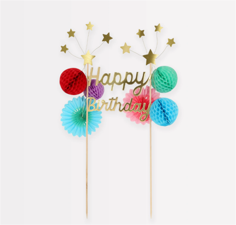 Meri Meri - Happy Birthday Cake Topper - Happy Birthday Pasta Süsü