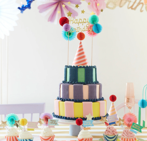 Meri Meri - Happy Birthday Cake Topper - Happy Birthday Pasta Süsü