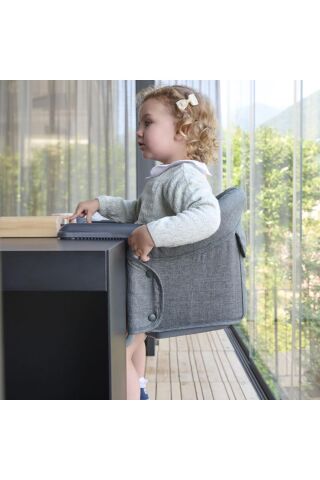 Inglesina Fast Masaya Takılan Taşınabilir Mama Sandalyesi - Charcoal Gray