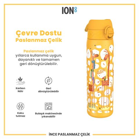 Ion8 - Paslanmaz Çelik İnce Suluk - Zürafalar - 600 ml - Sızdırmaz
