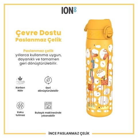 Ion8 - Paslanmaz Çelik İnce Suluk - Zürafalar - 600 ml - Sızdırmaz