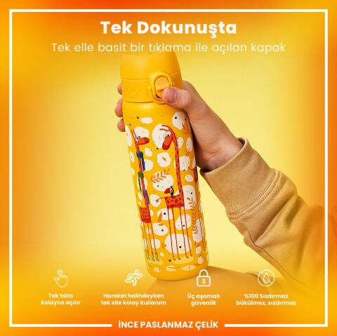 Ion8 - Paslanmaz Çelik İnce Suluk - Zürafalar - 600 ml - Sızdırmaz