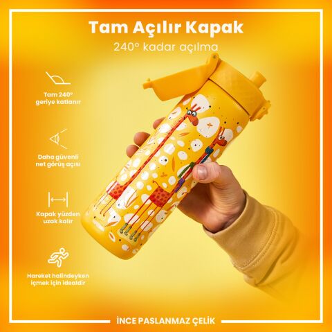 Ion8 - Paslanmaz Çelik İnce Suluk - Zürafalar - 600 ml - Sızdırmaz