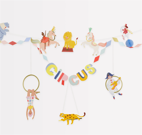 Meri Meri - Circus Garland - Sirk Asılan Süs