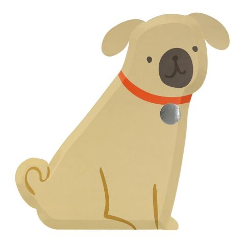 Meri Meri - Pug Plates - Yavru Köpek Tabaklar - 8'li