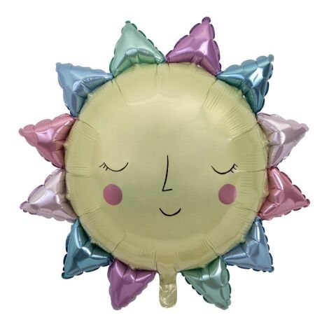Meri Meri - Rainbow Sun Foil Balloon - Gökkuşağı Güneşli Folyo Balon