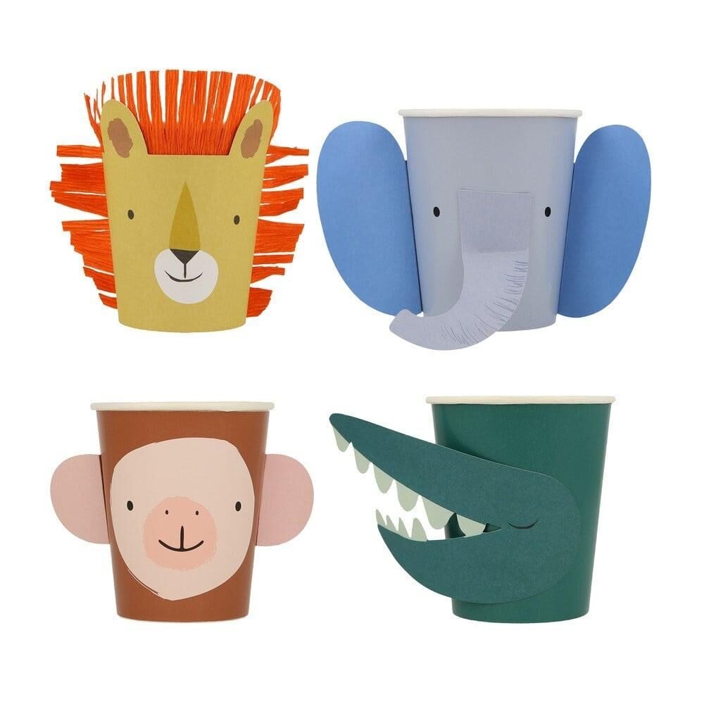 Meri Meri - Animal Parade Character Cups - Hayvan Geçit Töreni Bardaklar - 8'Li