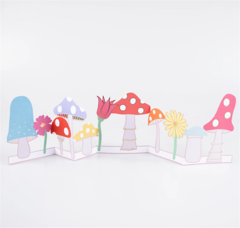 Meri Meri - Mushroom Concertina Card - Mantar Tebrik Kartı