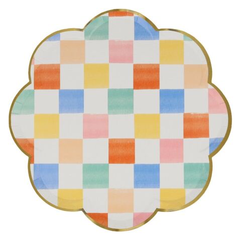 Meri Meri - Colourful Pattern Dinner Plates - Renkli Desenler Tabaklar - L - 8'li